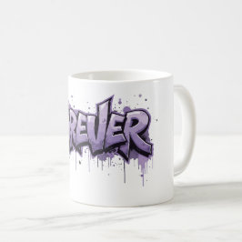 Taza De Café Graffiti Lavender Infinity "FOREVER"
