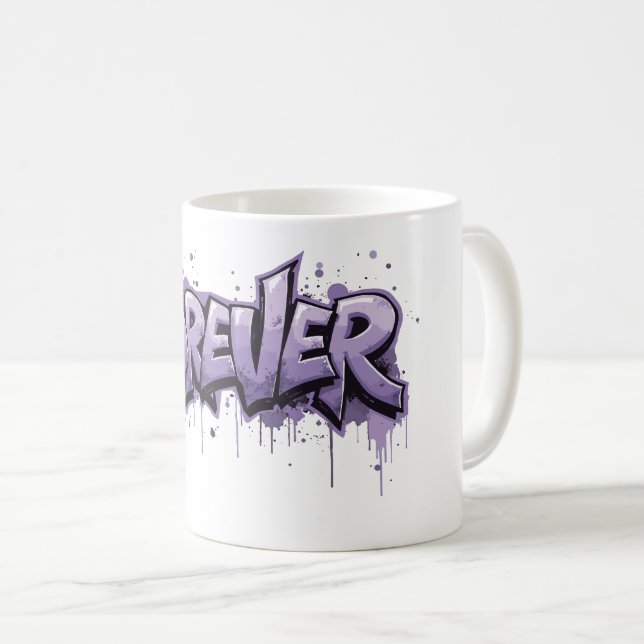 Taza De Café Graffiti Lavender Infinity "FOREVER"