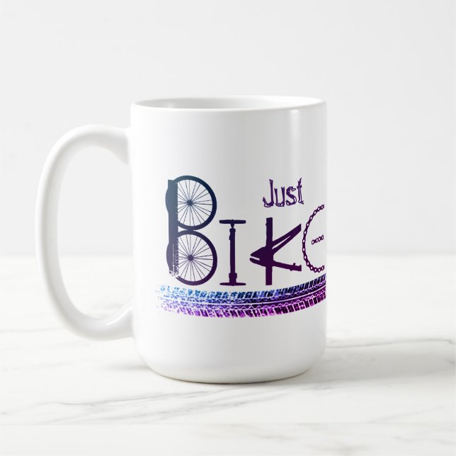 Taza De Café Graffiti "Solo en bicicleta" de piezas de biciclet (Izquierda)