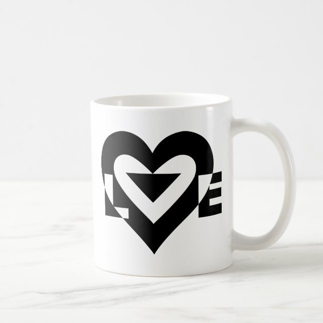 Taza De Café Gráfica de amor de Guay, negro (Derecha)