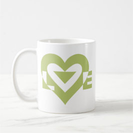 Taza De Café Gráfica de amor de Guay, verde sabio