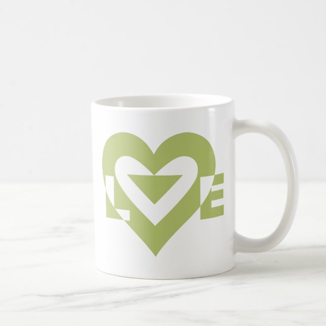Taza De Café Gráfica de amor de Guay, verde sabio (Derecha)