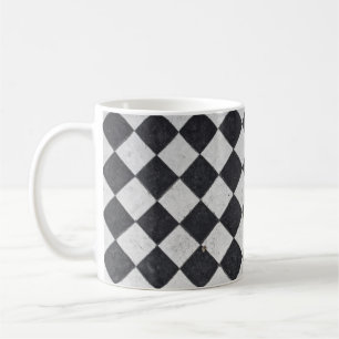 Taza De Café Gráfica de arlequín blanco y negro