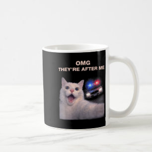 Taza De Café Gráfica de meme con estilo policial y selfie de ga