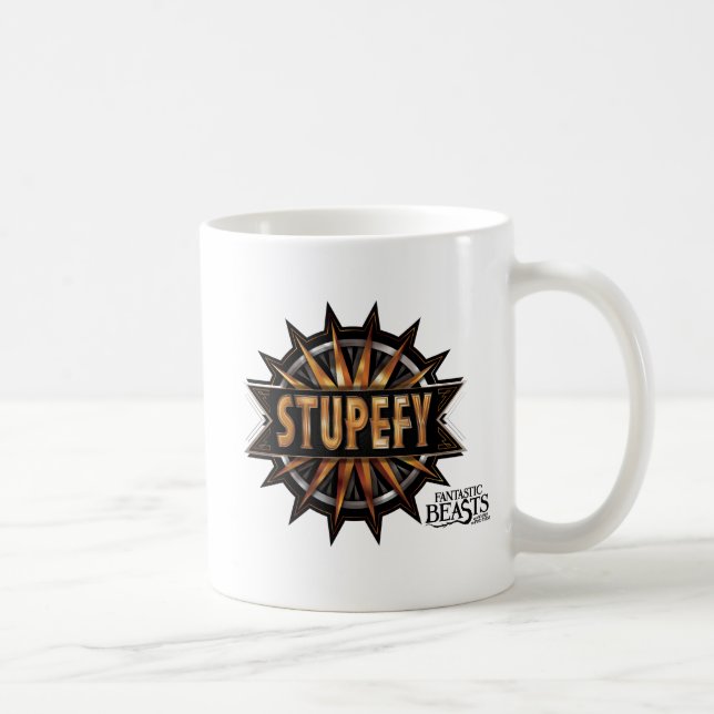 Taza De Café Gráfica de ortografía con estupidez de oro y negro (Derecha)