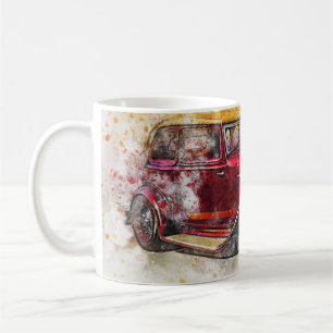 Taza De Café Gráfica de resumen de coches de época