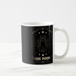 Taza De Café Gráfica De Tarjeta Tarot De Crescent Moon Cat Para