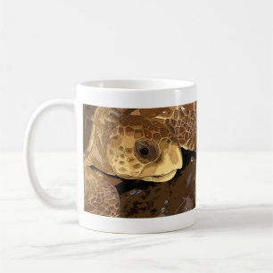 Taza De Café Gráfica de tortugas marinas de la cabeza de los 