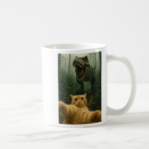 Taza De Café Gráfica divertida de gatos selfie de dinosaurios m