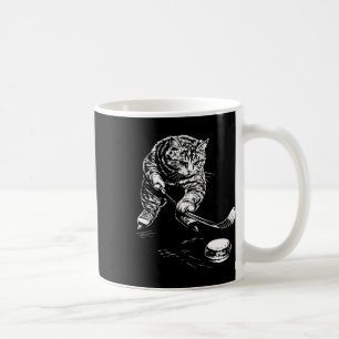 Taza De Café Gráfica divertida de hockey sobre hielo de gato