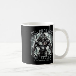 Taza De Café Gráfica divertida te protegeré Kitten Alpha Wo