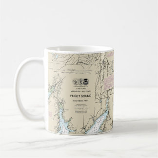 Taza De Café Gráfica náutica de la parte sur del sonido Puget 1