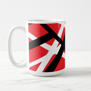 Taza De Café Gráfica Roja, Negra y Blanca