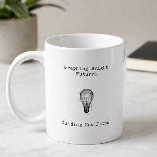 Taza De Café Graficando Futuros Brillantes Guiando Nuevos Camin