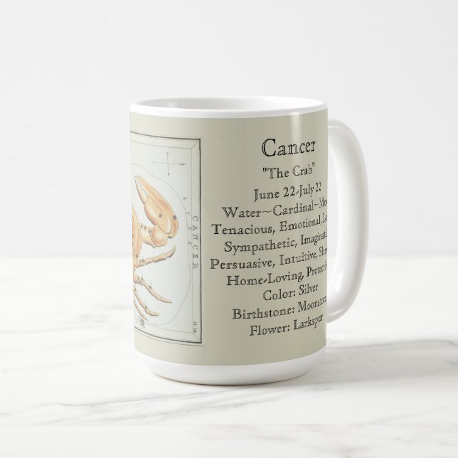 Taza De Café Gráfico astronómico de la antigüedad del cáncer (Anverso derecho)