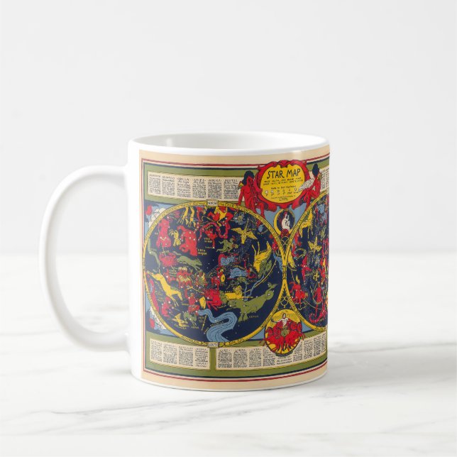 Taza De Café Gráfico Celestial de Constelaciones de mapas estel (Izquierda)