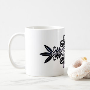 Taza De Café Gráfico con una elegante marca de planta negra