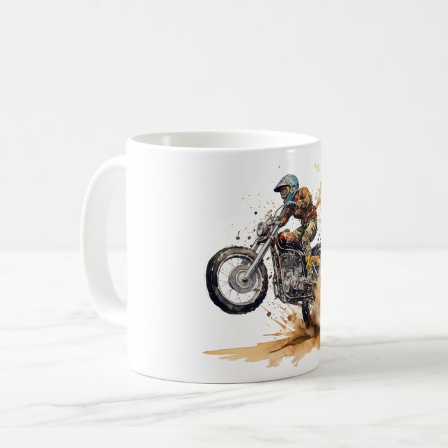 Taza De Café Gráfico de acción de Carreras de Motocross (Anverso izquierdo)