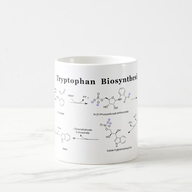 Taza De Café Gráfico de biosíntesis de triptófano (Centro)