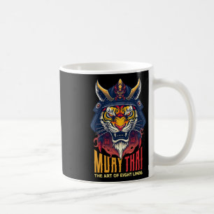 Taza De Café Gráfico de boxeo tailandés muay samurai tigre tail