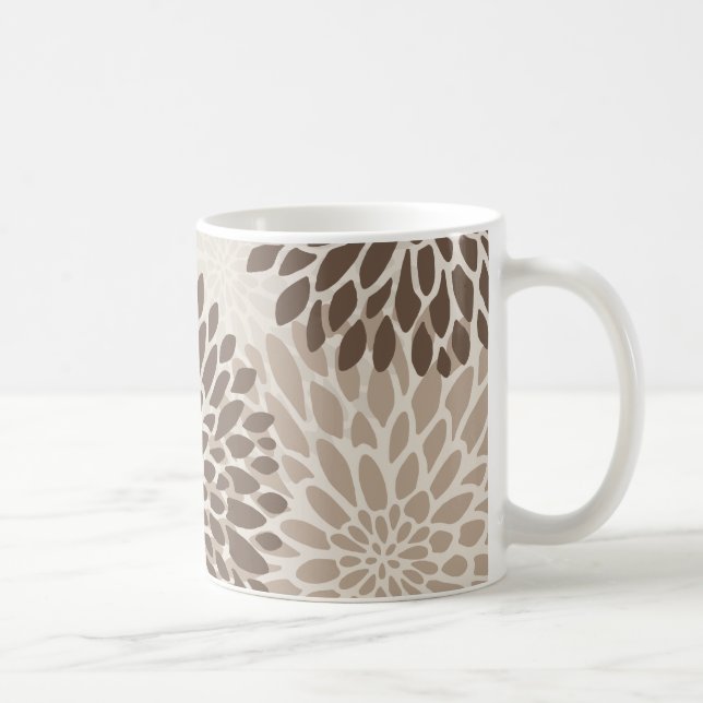 Taza De Café Gráfico de crisantemo moderno (Derecha)