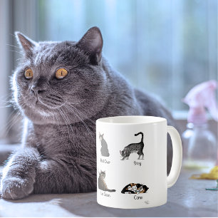 Taza De Café Gráfico de Entrenamiento de Comandos de Gatos Dive