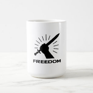Taza De Café gráfico de espada de la libertad