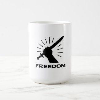 Taza De Café gráfico de espada de la libertad