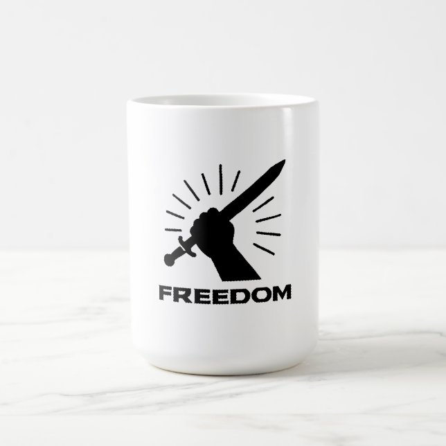 Taza De Café gráfico de espada de la libertad (Centro)