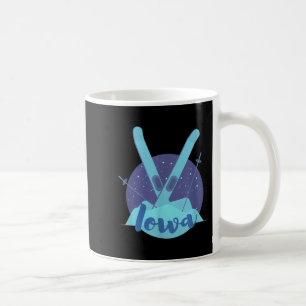 Taza De Café Gráfico De Esquí Retro Para Las Vacaciones De La E