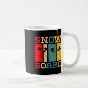 Taza De Café Gráfico de estilo de época de silueta de snowboard