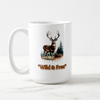 Taza De Café Gráfico de la naturaleza de los ciervos salvajes y