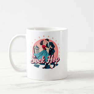 Taza De Café Gráfico de la pareja de baile retro Sockhop 50