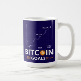 Taza De Café Gráfico de Metas de Bitcoin Crecimiento de Criptom