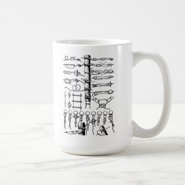 Taza De Café Gráfico de nudos náuticos (Derecha)