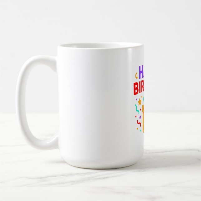Taza De Café Gráfico de pastel de cumpleaños feliz (Izquierda)