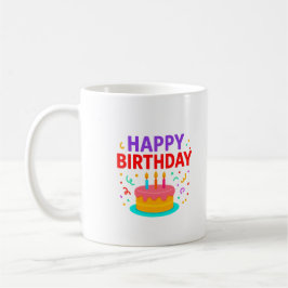 Taza De Café Gráfico de pastel de cumpleaños feliz