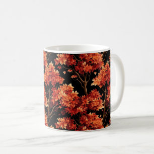 Taza De Café Gráfico de patrón sin foco del árbol de arce de ca