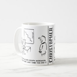 Taza De Café Gráfico de ventas de Office girado a un lado