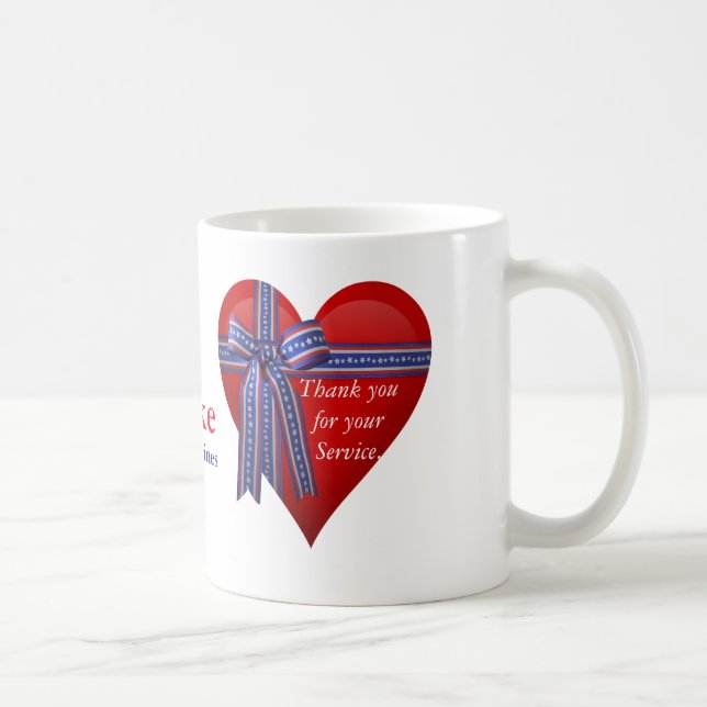 Taza De Café Gráfico del Corazón Patriótico (Derecha)