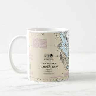Taza De Café Gráfico del Estrecho de Georgia y el Estrecho de J