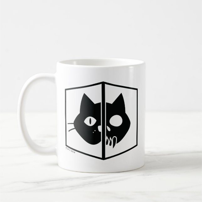 Taza De Café Gráfico del gato de Schrödinger (Izquierda)