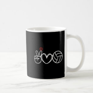 Taza De Café Gráfico del jugador de voleibol Peace Love