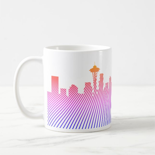 Taza De Café Gráfico del perfil del perfil de Seattle (Izquierda)