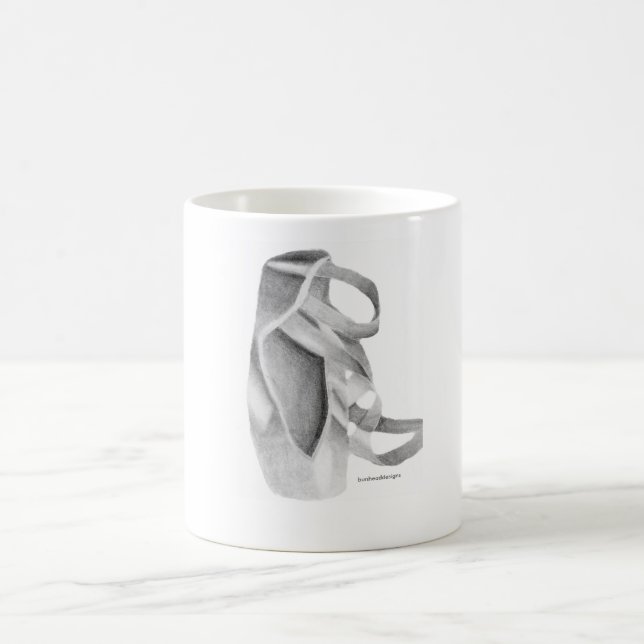 Taza De Café Gráfico del zapato de Pointe del ballet (Centro)
