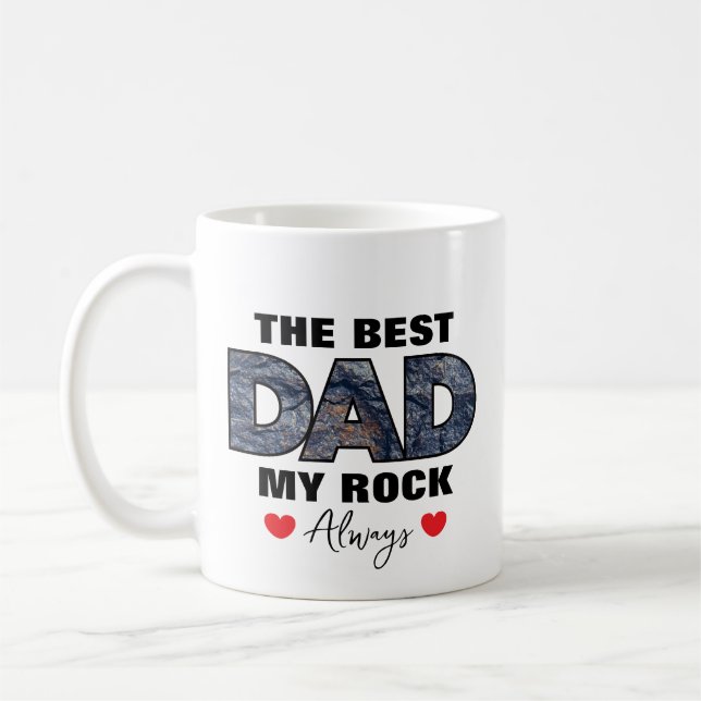 Taza De Café Gráfico "El mejor papá, mi rock siempre ama" (Izquierda)