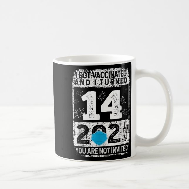 Taza De Café Gráfico humorístico divertido vacunado 2021 (Derecha)