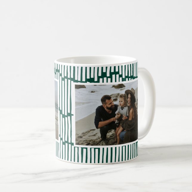 Taza De Café Gráfico mínimo moderno 2 foto tazón de café verde (Anverso derecho)