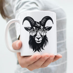 Taza De Café Gráfico moderno Silly Billy Goat Personalizable Mu