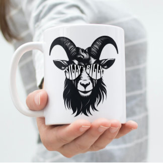 Taza De Café Gráfico moderno Silly Billy Goat Personalizable Mu